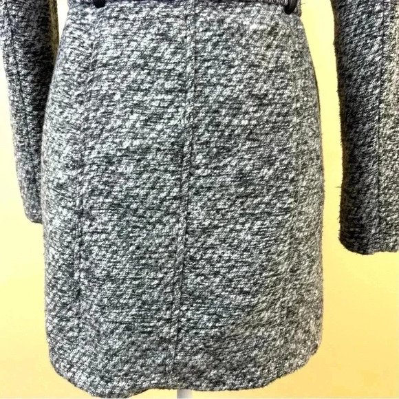 Sebby Heathered Gray Button Down Tie Waist Wool Blend Pea Coat Size L - Picture 11 of 16
